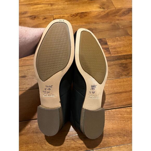 Clarks Pure Belle Contour Cushion Black Leather Loafers - Picture 4 of 7